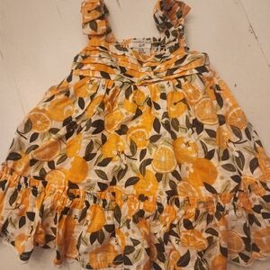 Sincerely Jules Orange Citrus Kids Dress